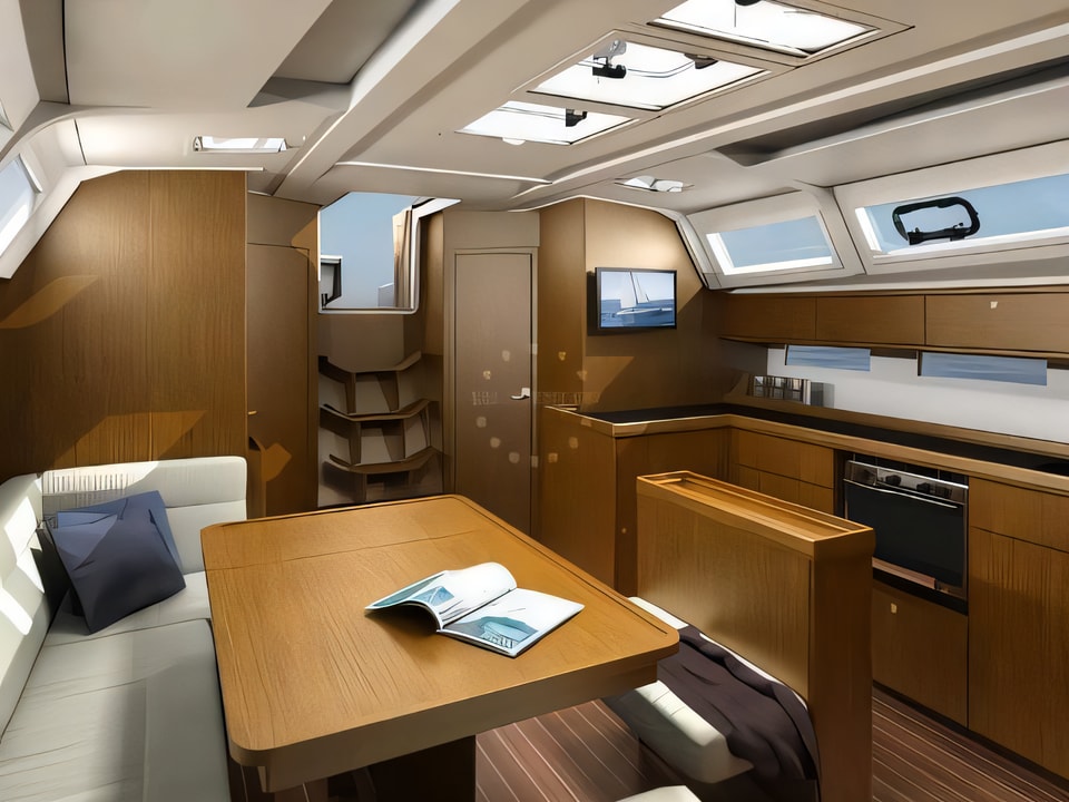 Interior of Bavaria Cruiser 46 sail boat with 4 cabins Croatia yacht charter