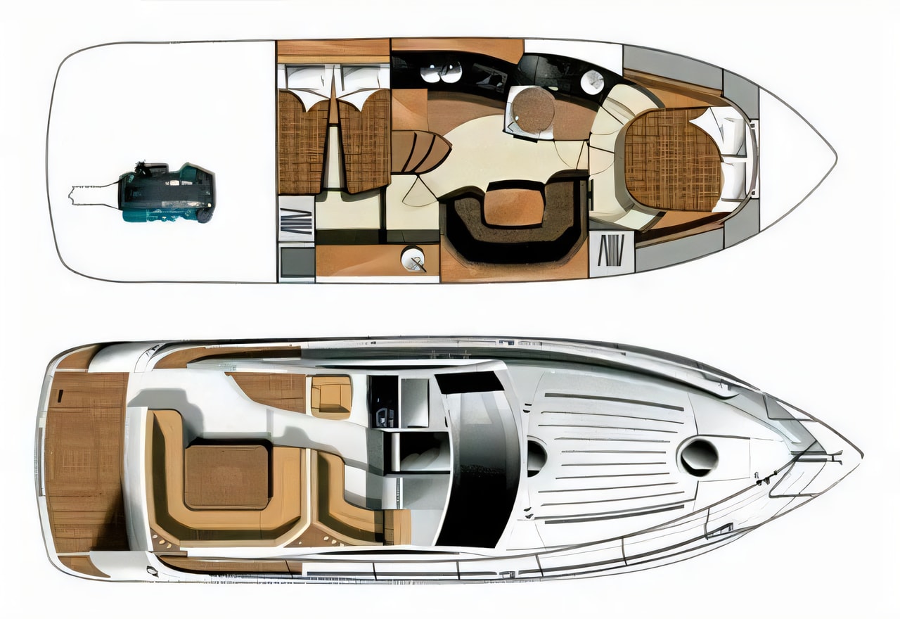 Interior of MIRAKUL 30 motor boat with 2 cabins Croatia yacht charter