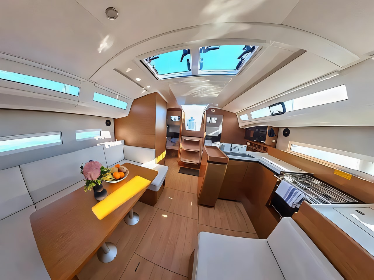 Layout of Sun Odyssey 410 sail boat with 3 cabins Croatia yacht charter