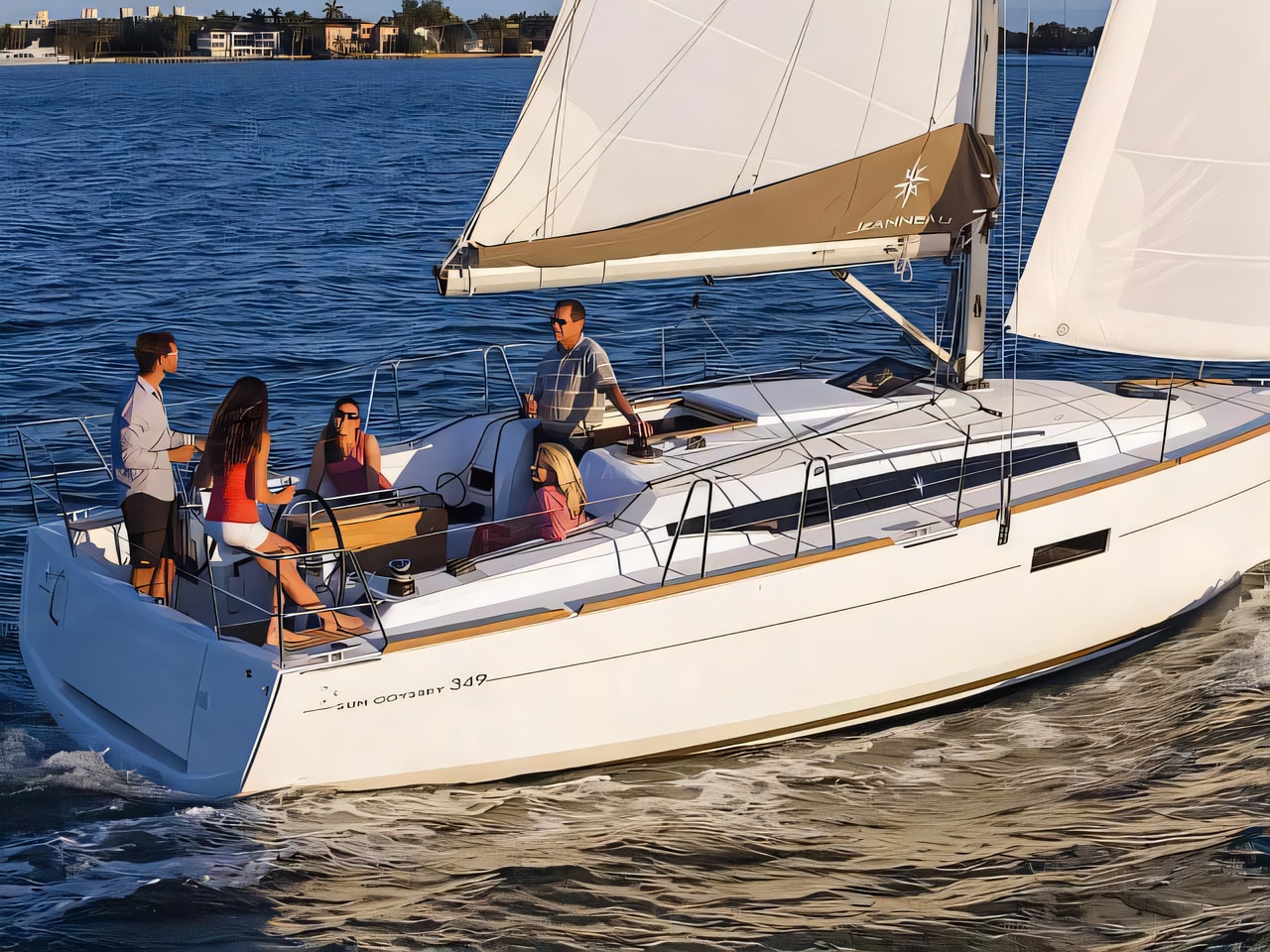 Exterior overview of Sun Odyssey 349 sail boat for charter from Pirovac in the Sibenik sailing area Croatia