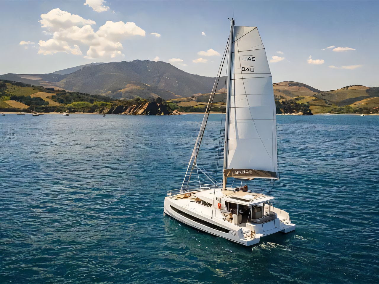 Exterior overview of Bali 4.2 catamaran for charter from Pirovac in the Sibenik sailing area Croatia