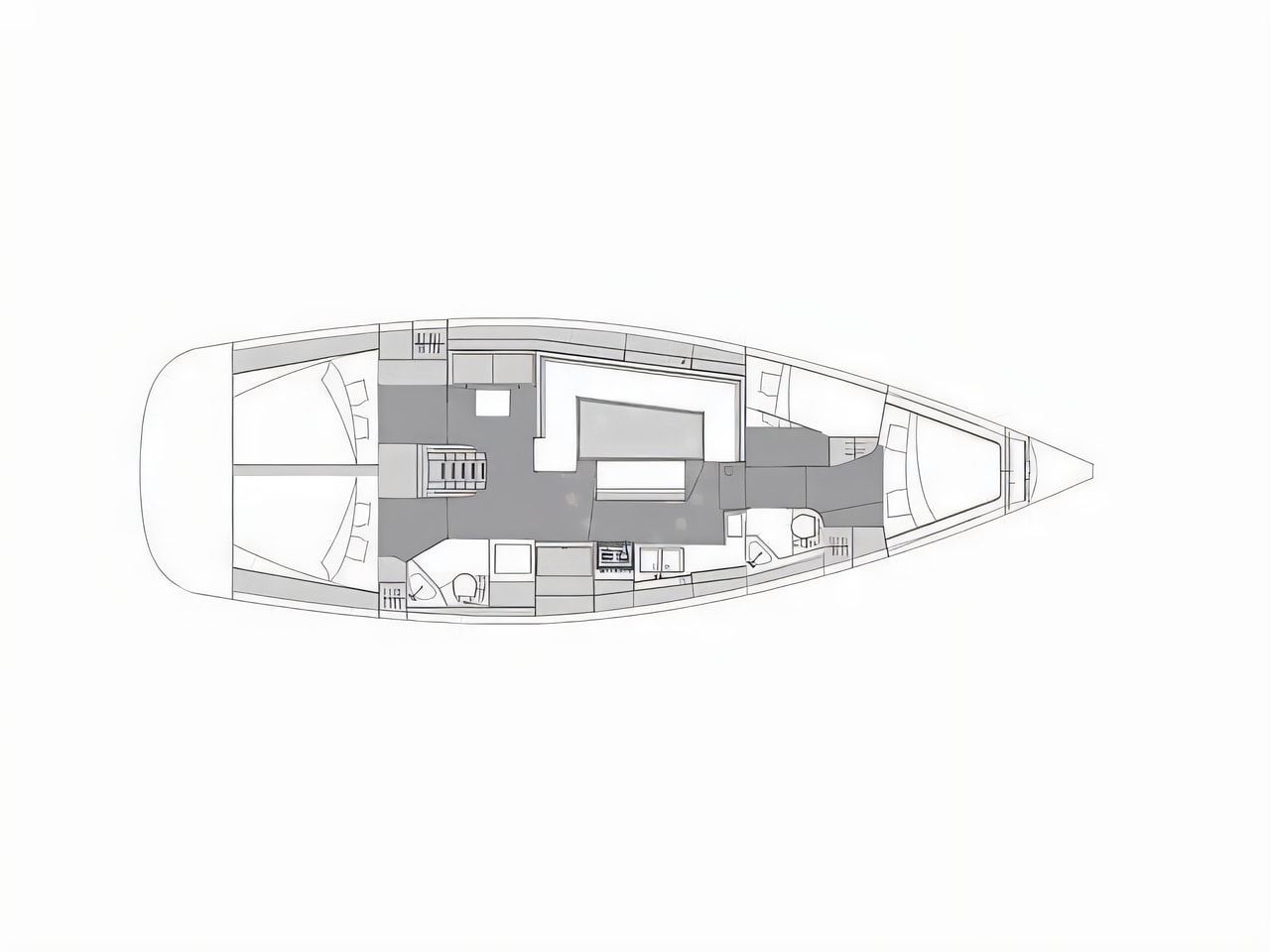 Interior of Elan Impression 45.1 sail boat with 4 cabins Croatia yacht charter