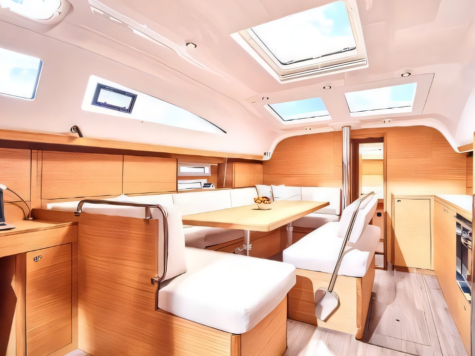 Interior of Elan Impression 45.1 sail boat with 4 cabins Croatia yacht charter