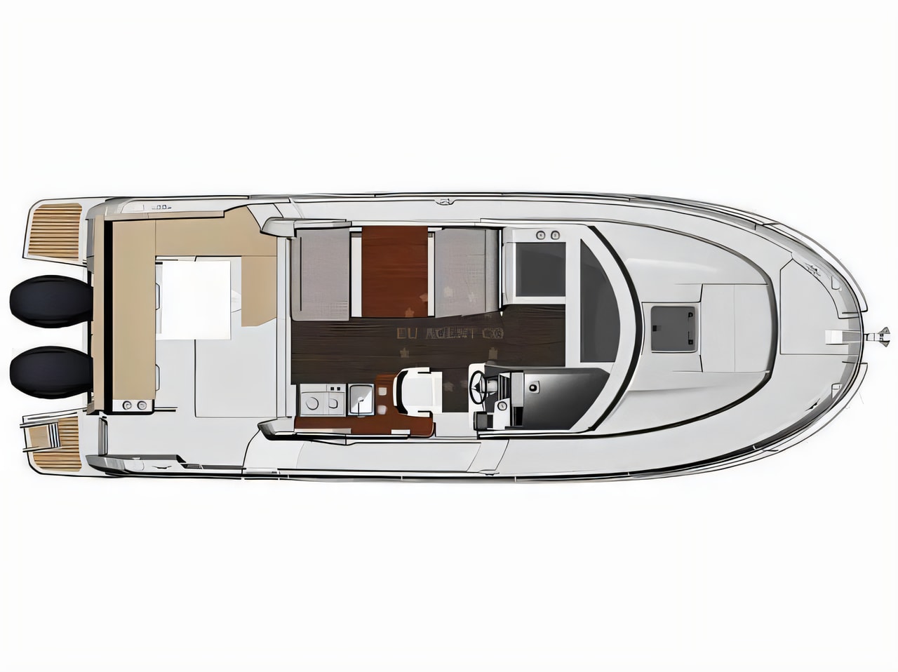 Interior of Merry Fisher 895 motor boat with 2 cabins Croatia yacht charter