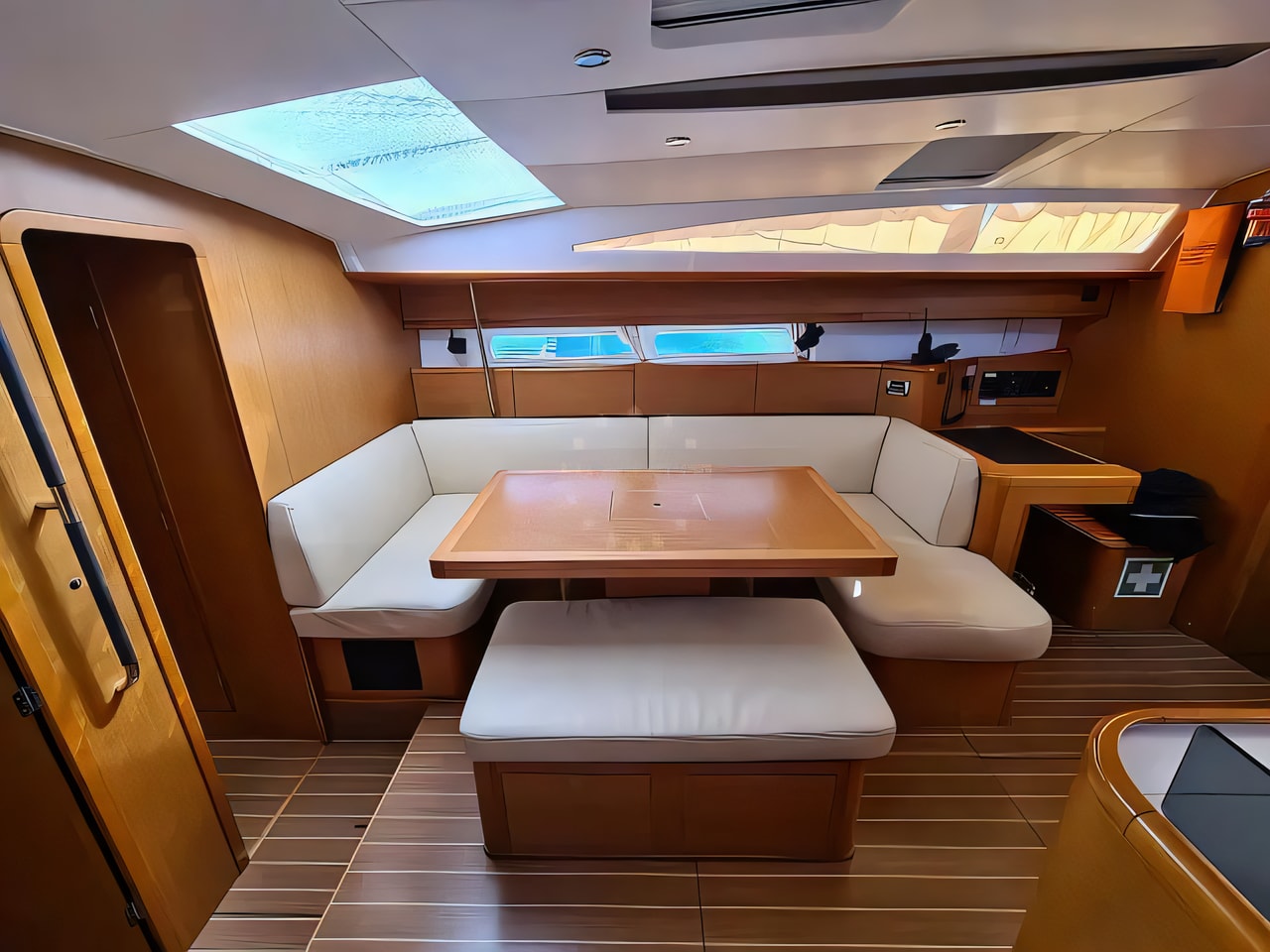 Layout of Jeanneau 53 sail boat with 5 cabins Croatia yacht charter