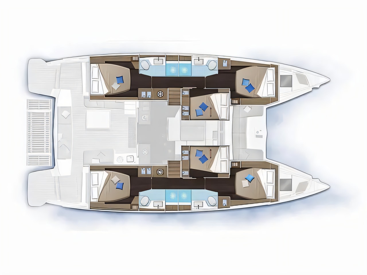 Interior of Lagoon 51 Iconic catamaran with 6 cabins Croatia yacht charter