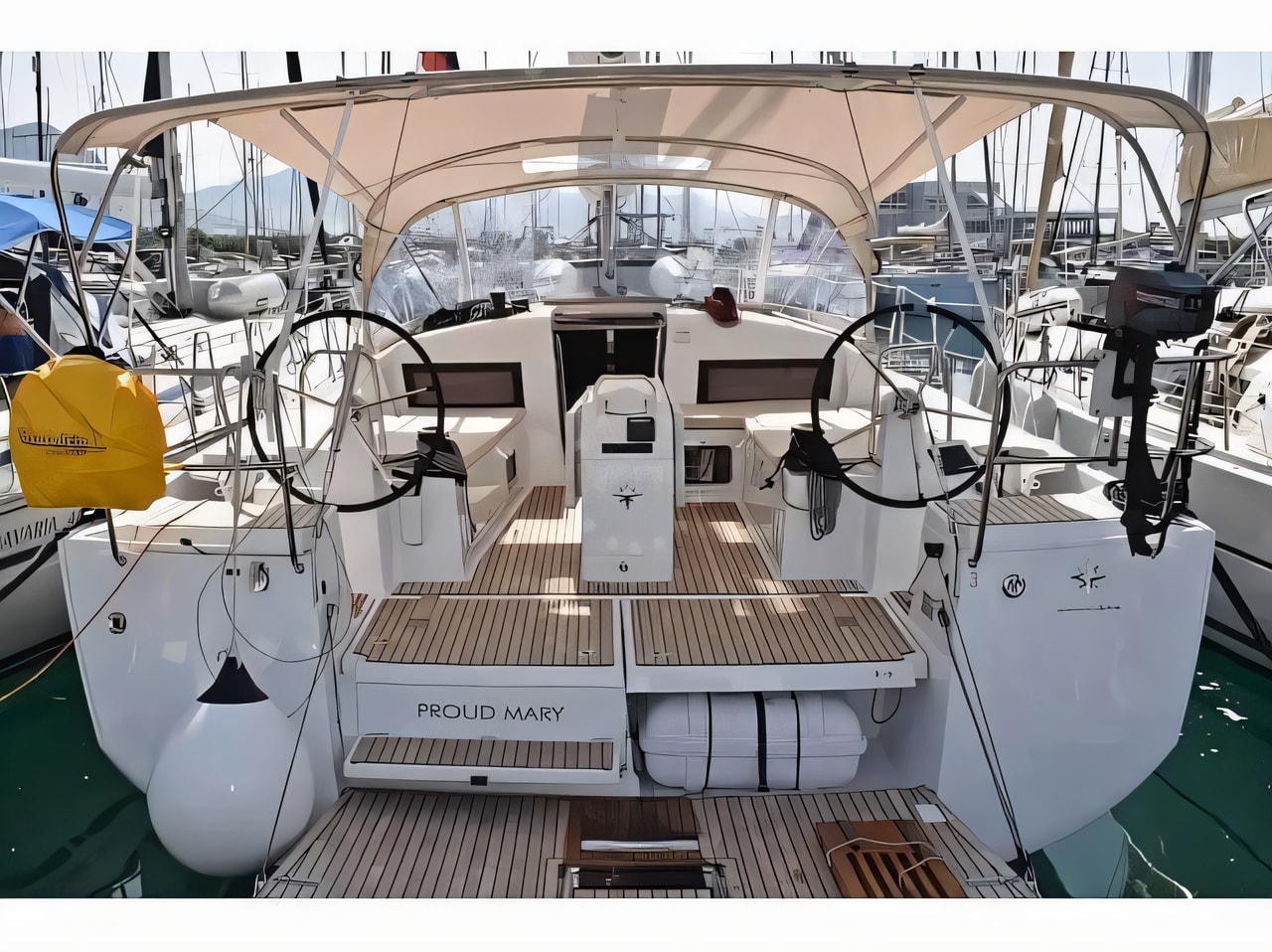 Exterior overview of Sun Odyssey 440 sail boat for charter from Sukosan Marina Dalmacija in the Kornati sailing area Croatia