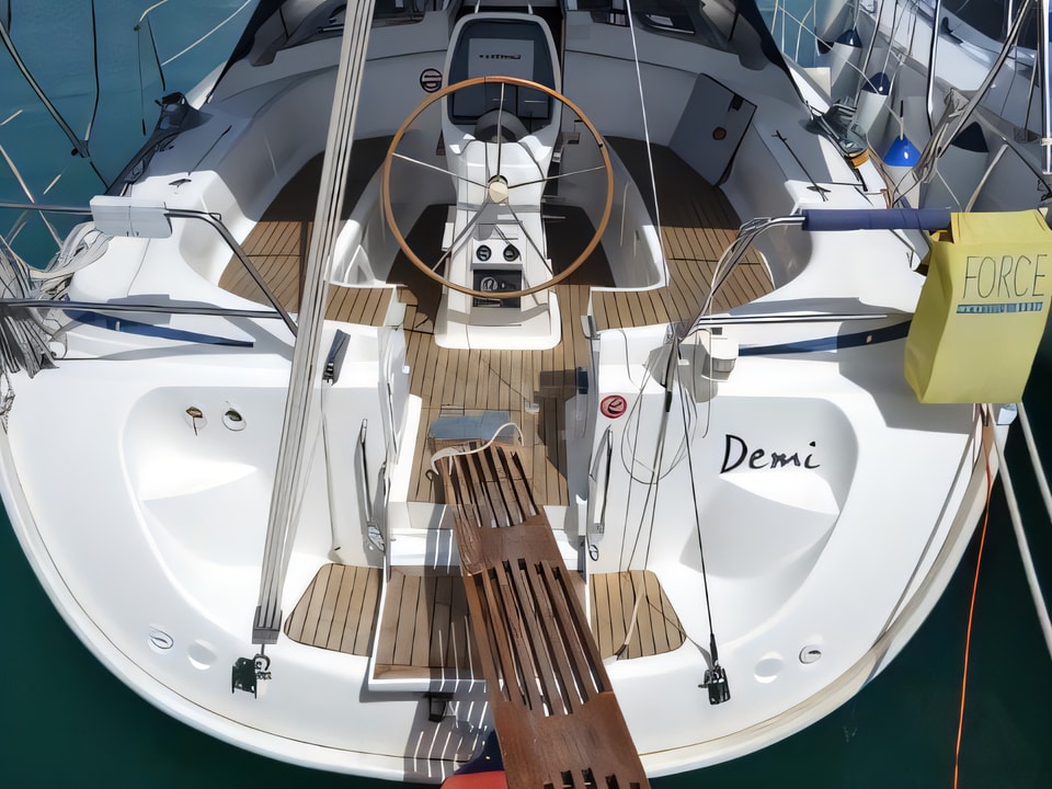 Exterior overview of Bavaria 39 Cruiser sail boat for charter from Sukosan Marina Dalmacija in the Zadar sailing area Croatia