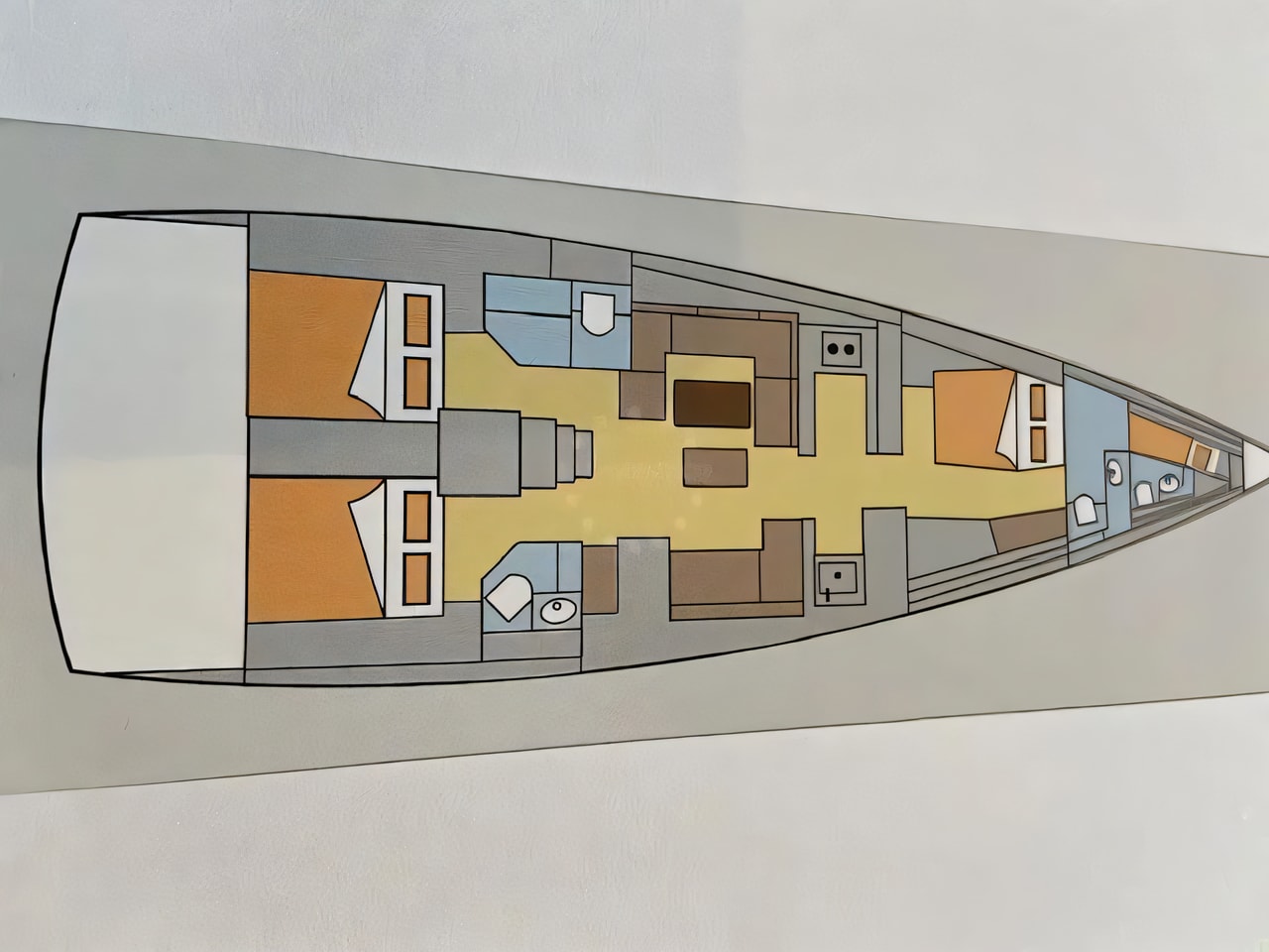 Interior of Dufour 56 Exclusive sail boat with 3 cabins Croatia yacht charter