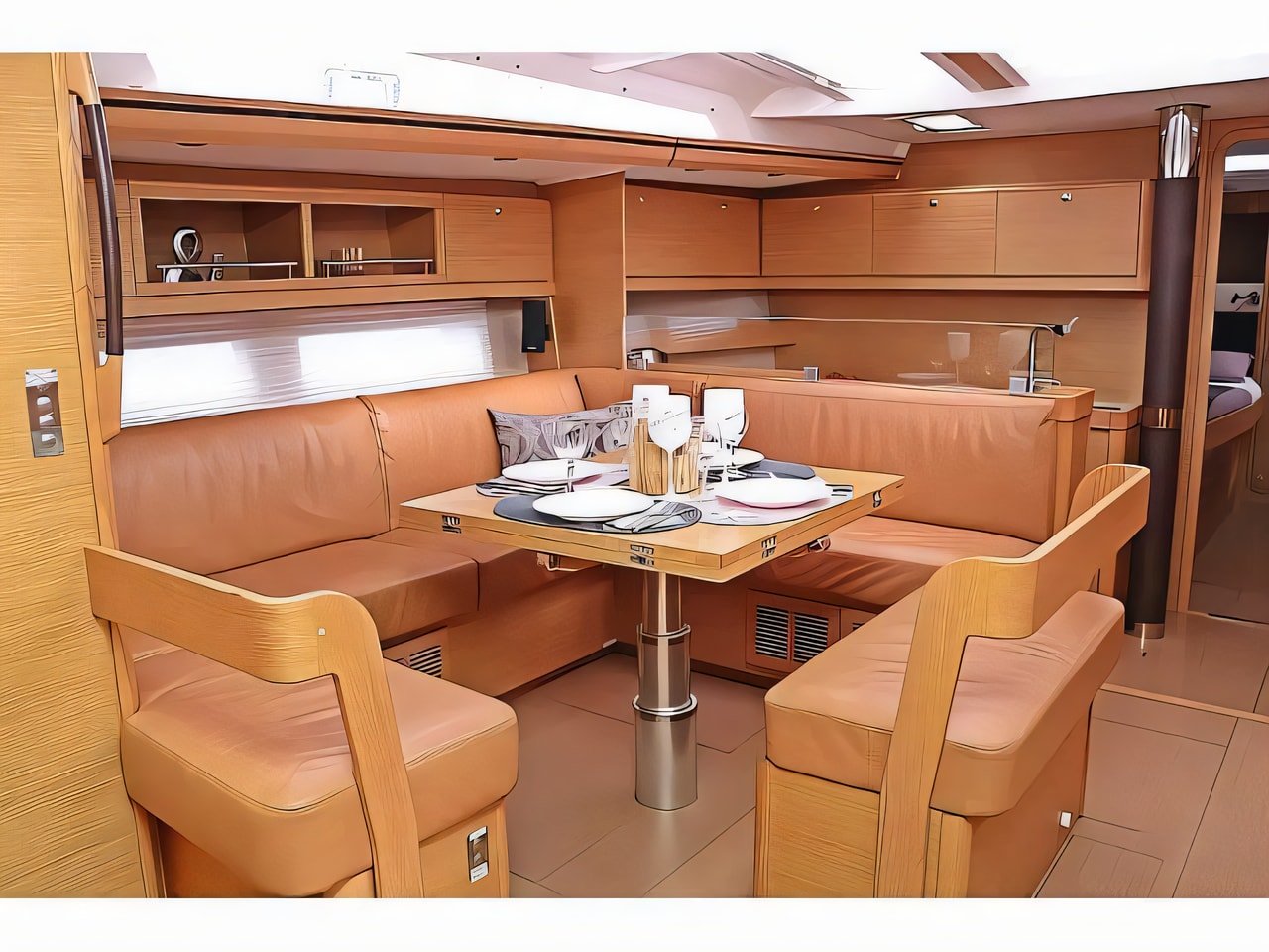 Layout of Dufour 56 Exclusive sail boat with 3 cabins Croatia yacht charter