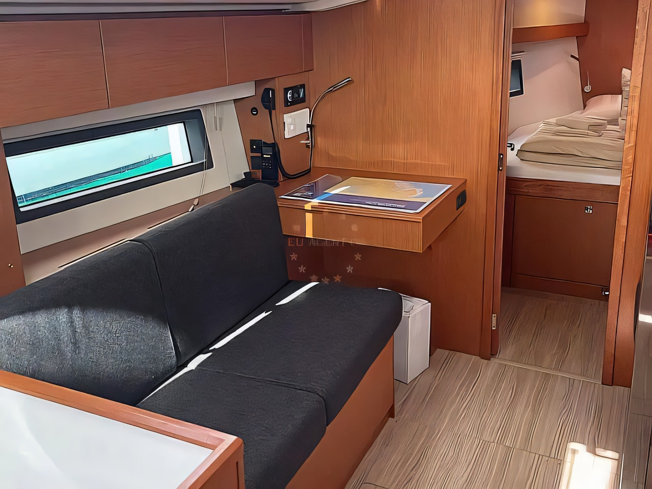Layout of Bavaria C42 sail boat with 3 cabins Croatia yacht charter