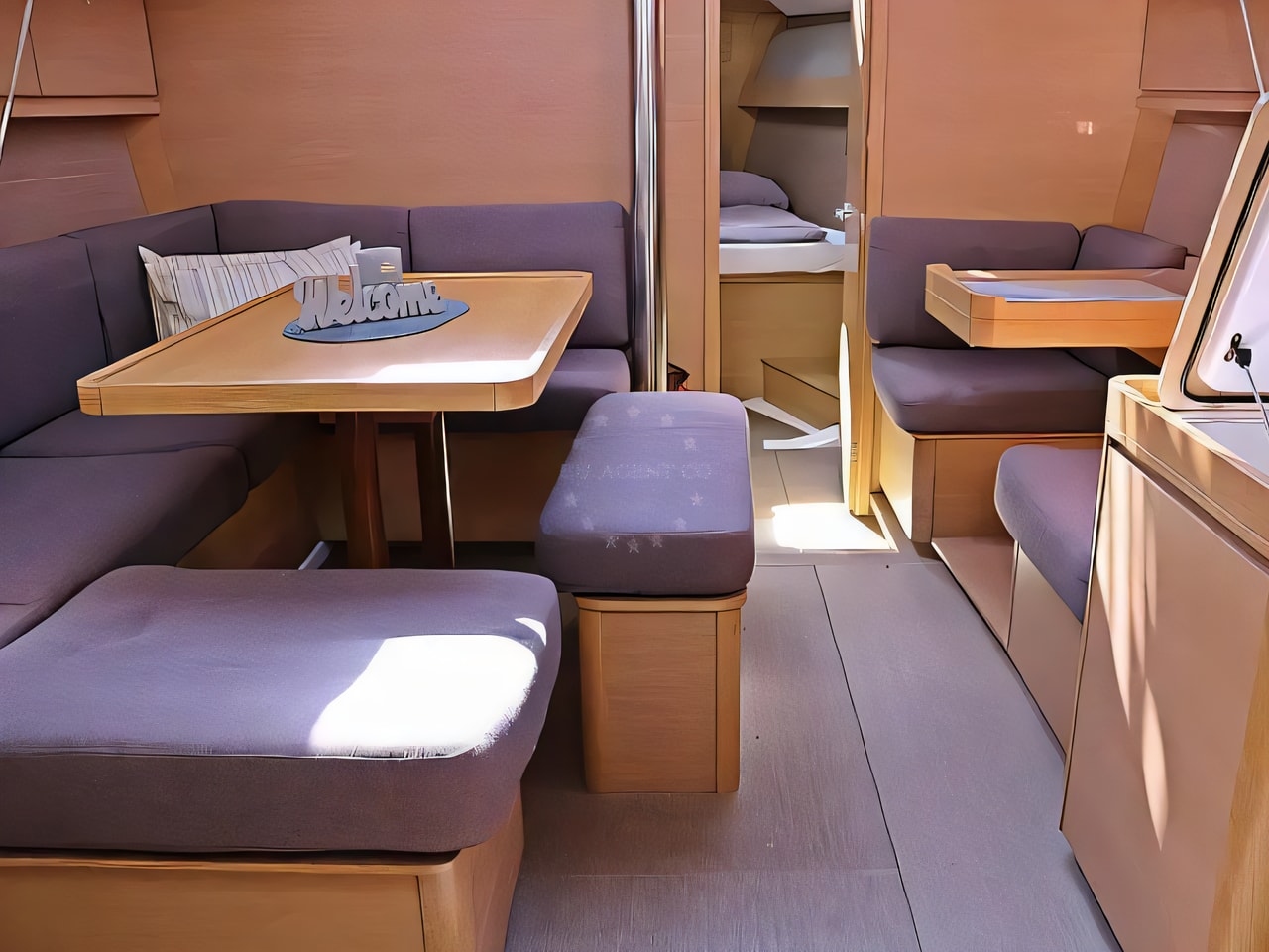 Layout of Dufour 410 Grand Large sail boat with 3 cabins Croatia yacht charter