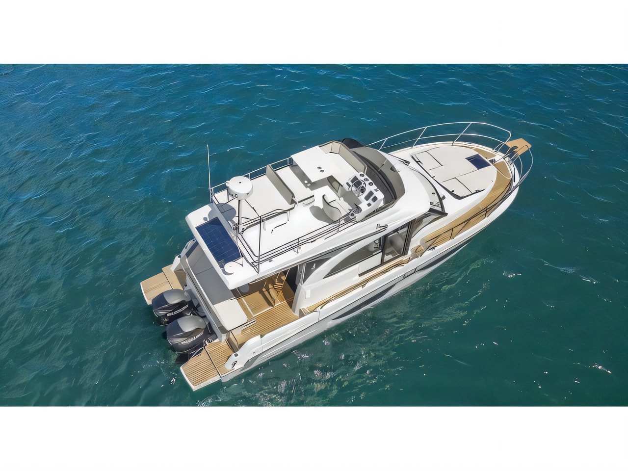 Exterior overview of Antares 11 Fly OB motor boat for charter from Biograd Kornati in the Zadar sailing area Croatia