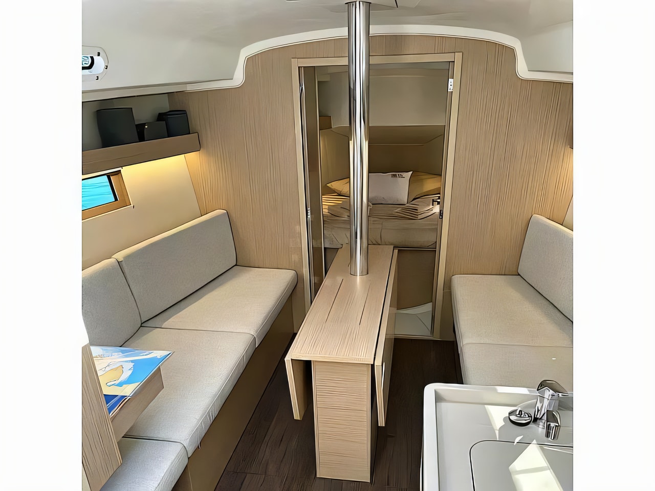 Layout of Oceanis 34.1 sail boat with 2 cabins Croatia yacht charter