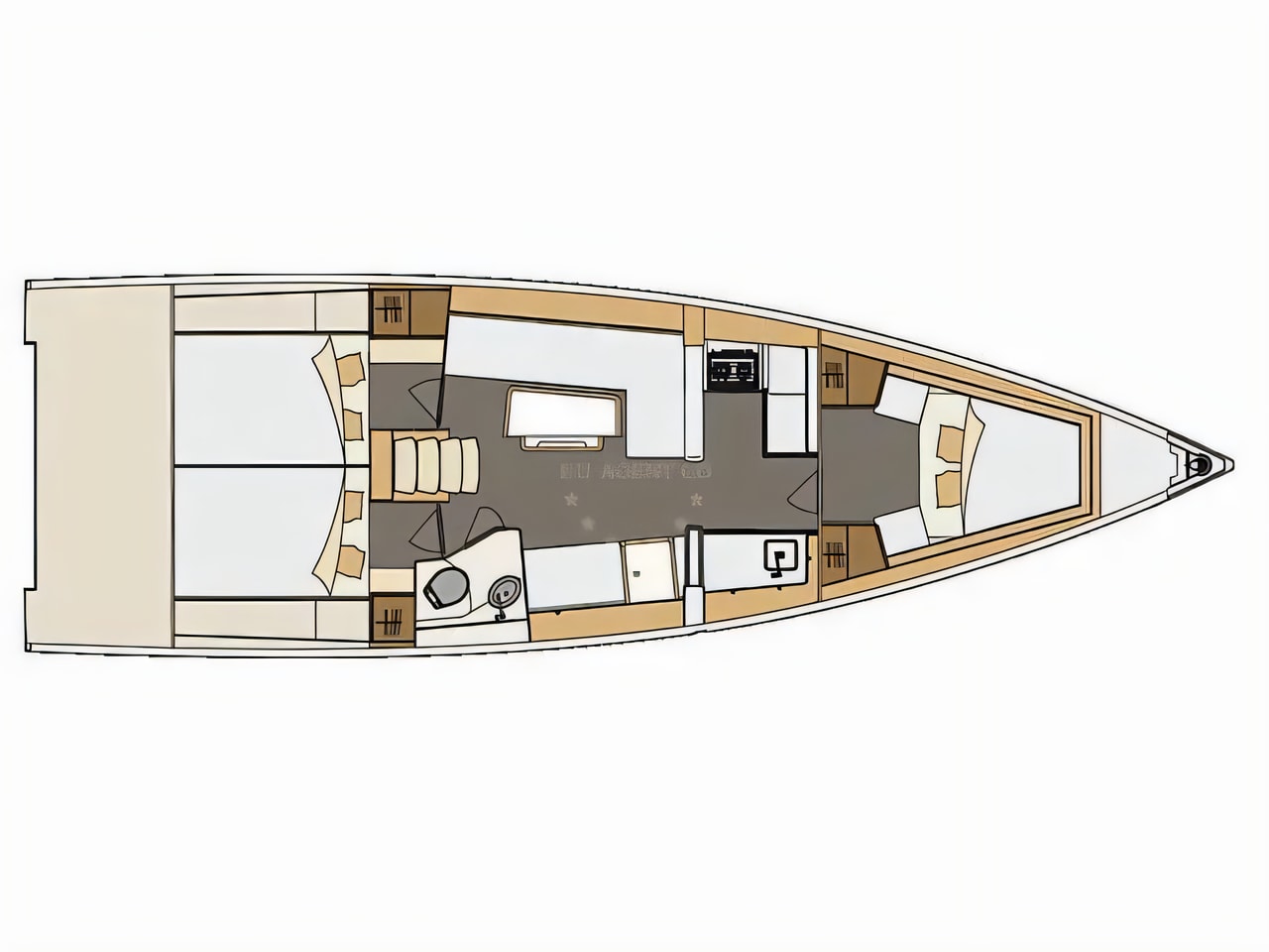 Interior of Elan GT5 sail boat with 3 cabins Croatia yacht charter