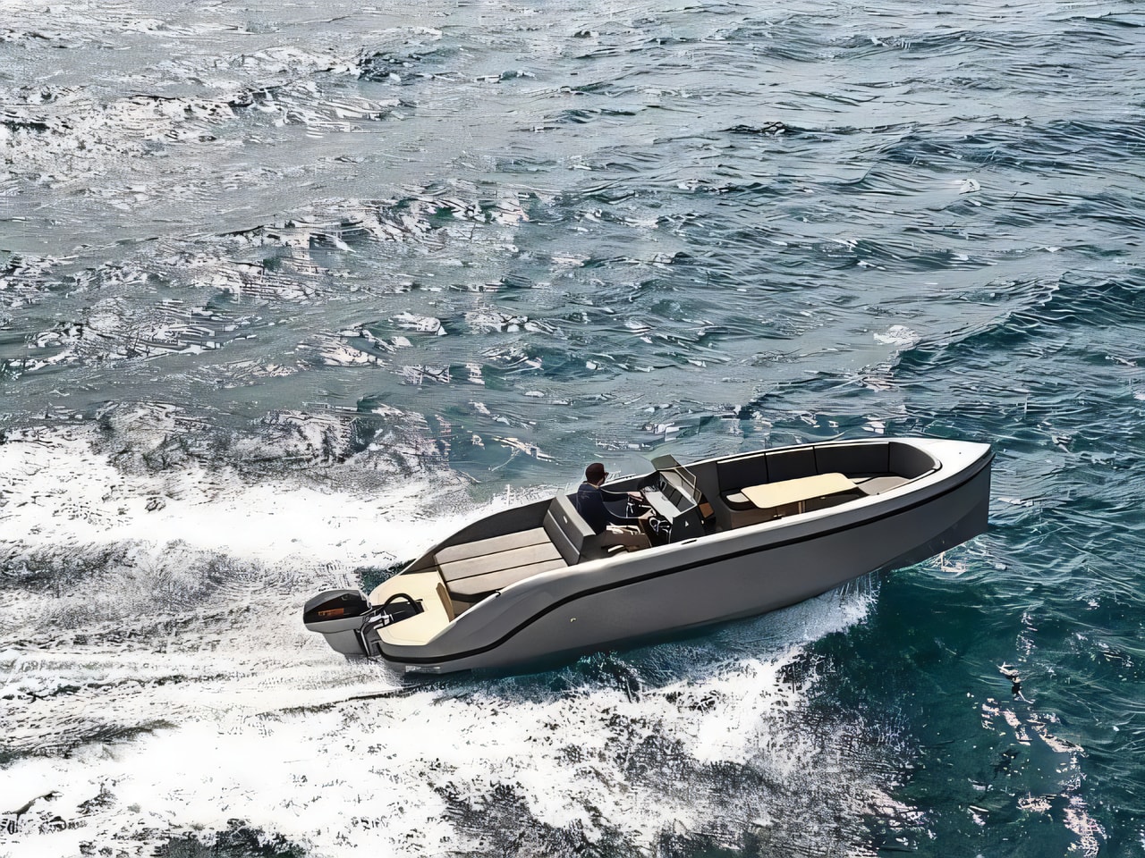 Exterior overview of Rand Play 24 motor boat for charter from Seget Donji Marina Baotic in the Split sailing area Croatia