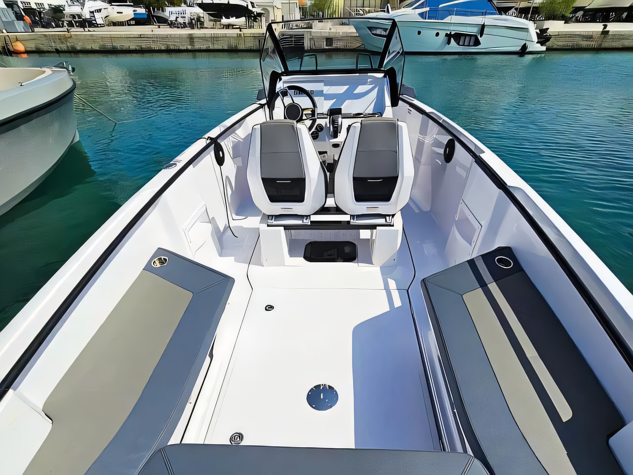 Layout of Axopar 22 Spyder motor boat with 0 cabins Croatia yacht charter