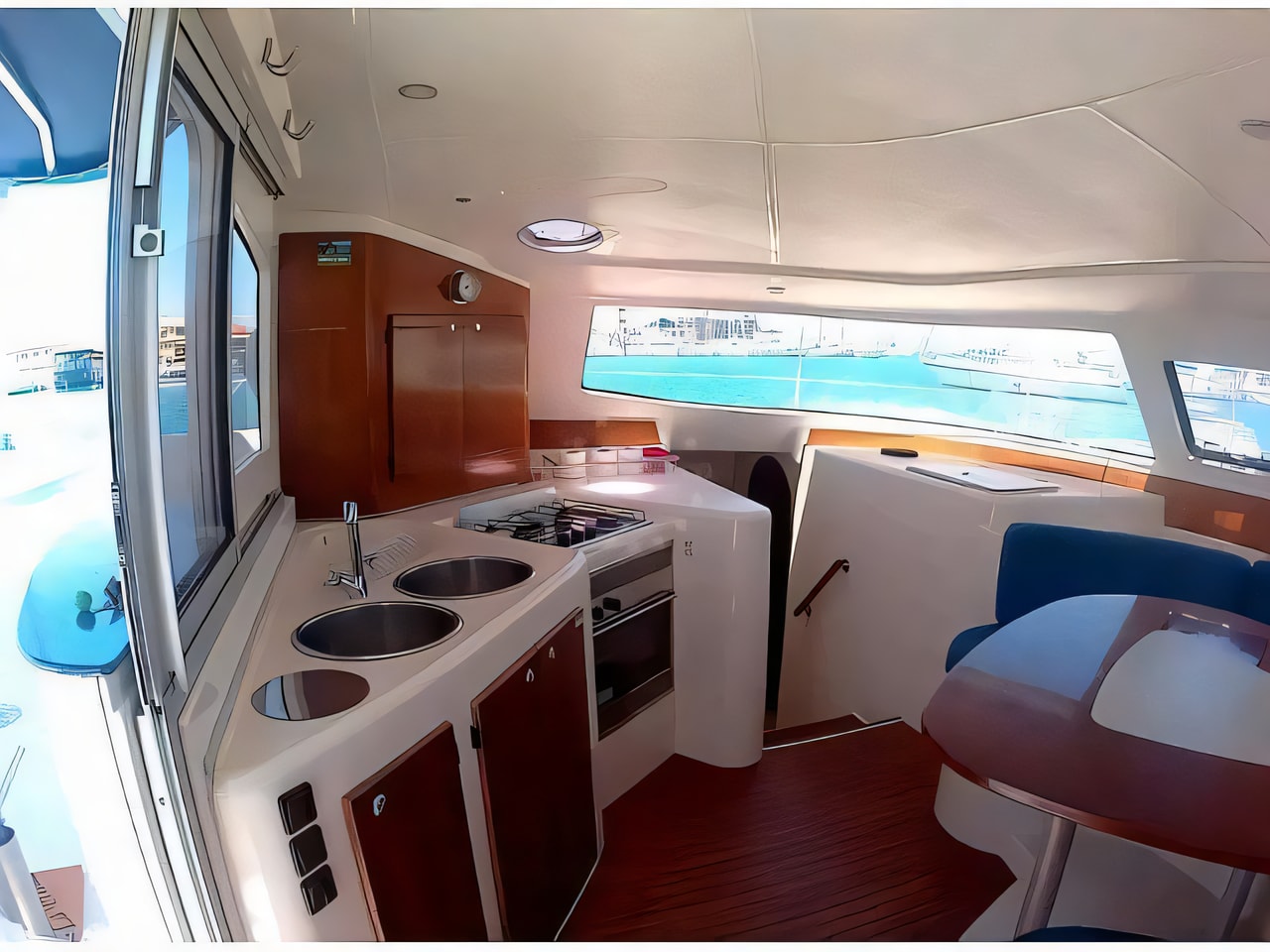 Layout of Lavezzi 40 catamaran with 6 cabins Croatia yacht charter