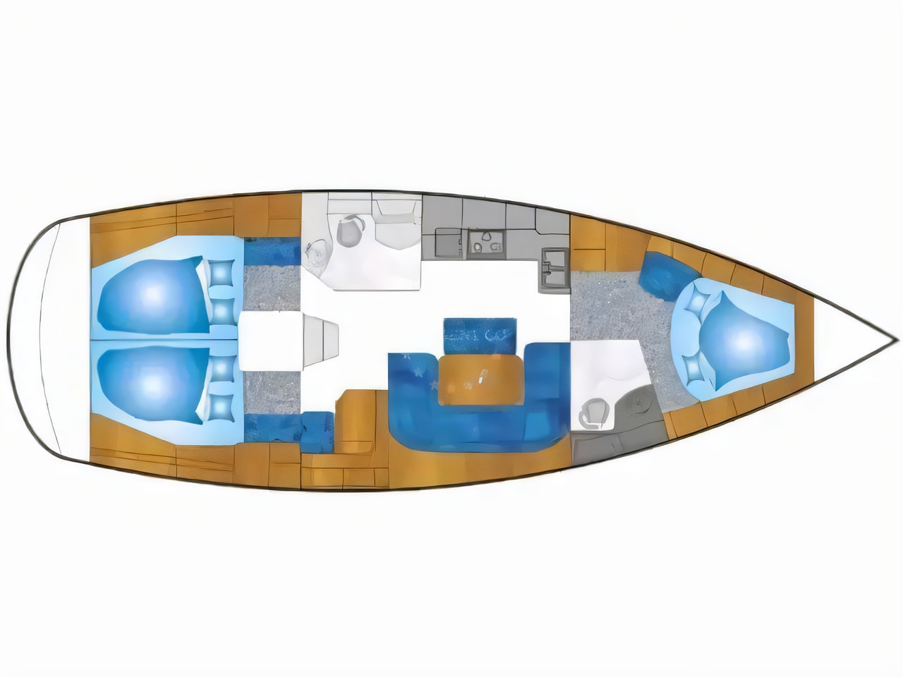 Interior of Bavaria 39 Cruiser sail boat with 3 cabins Croatia yacht charter