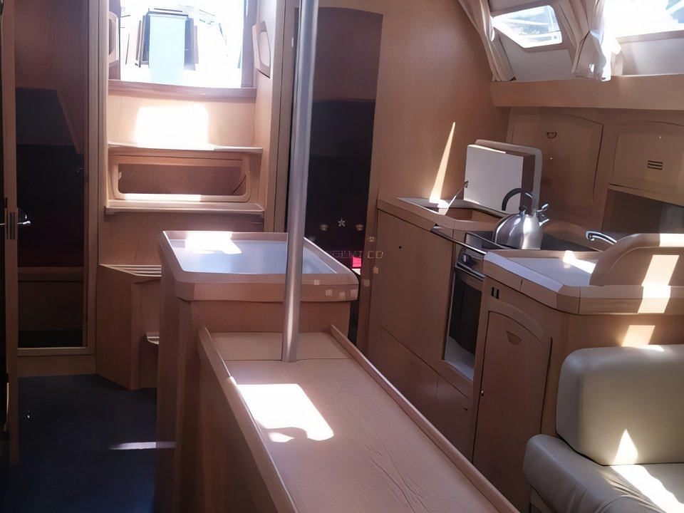 Interior of Ovni 395 sail boat with 3 cabins Croatia yacht charter
