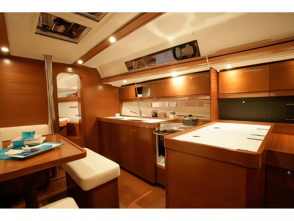 Interior of Dufour 405 RM sail boat with 3 cabins Croatia yacht charter
