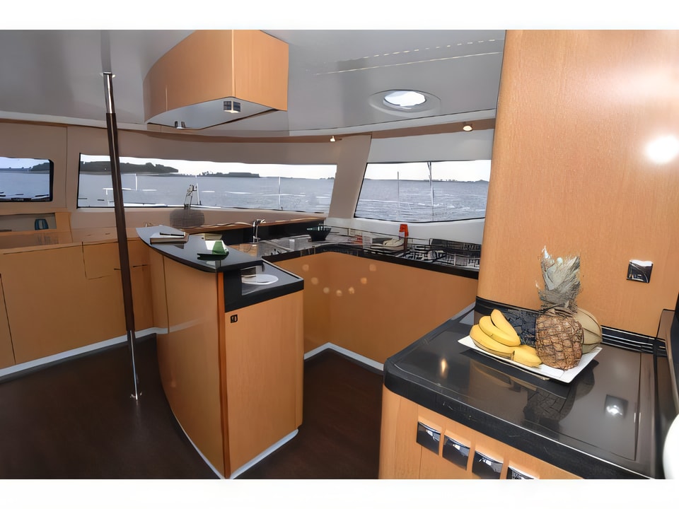 Interior of Salina 48 catamaran with 6 cabins Croatia yacht charter