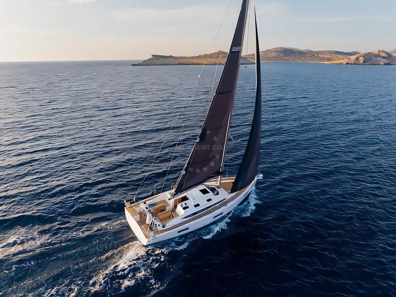 Exterior overview of Elan Impression 43 sail boat for charter from Pirovac in the Sibenik sailing area Croatia