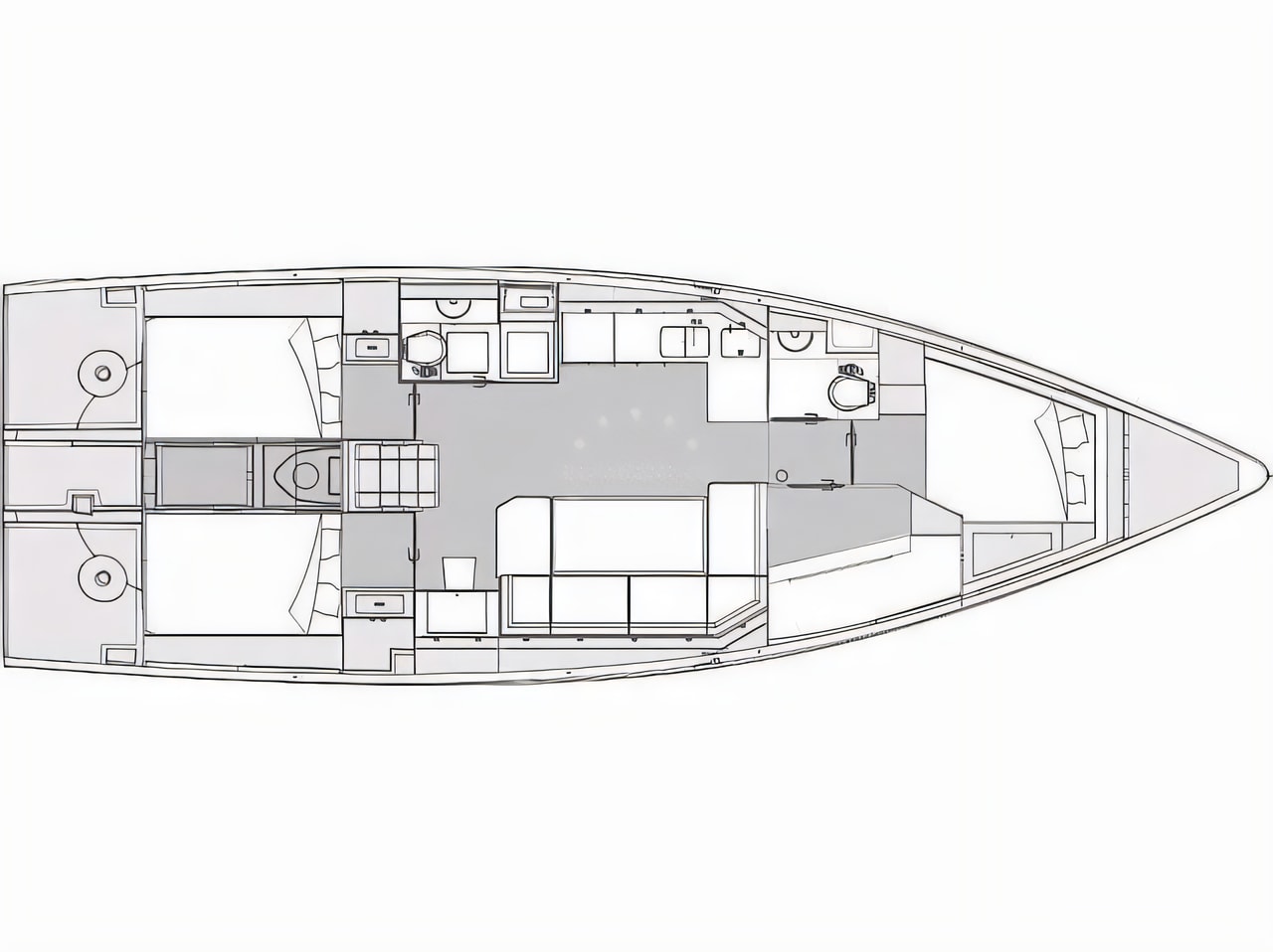 Interior of Elan Impression 43 sail boat with 4 cabins Croatia yacht charter