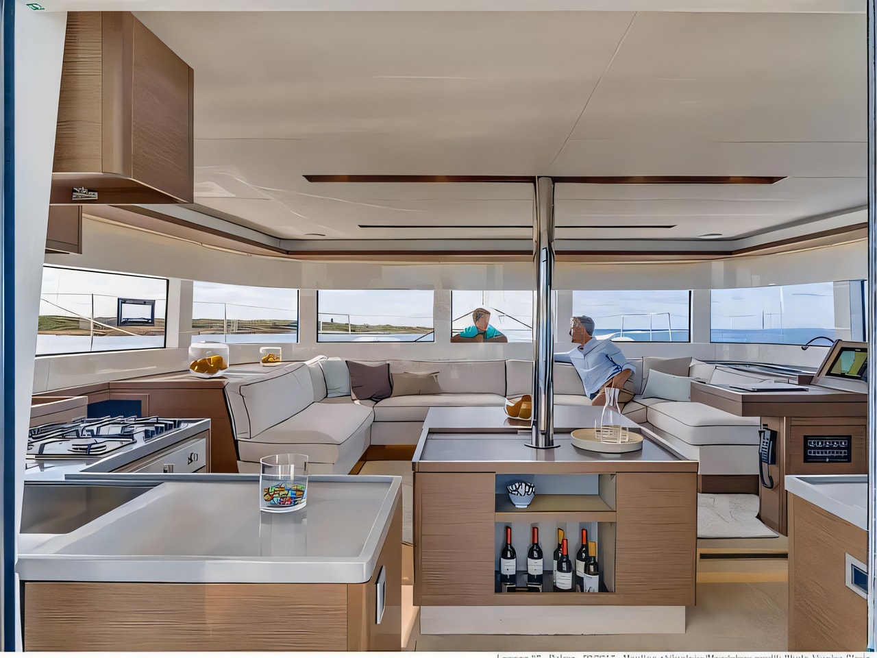 Layout of Lagoon 50 catamaran with 8 cabins Croatia yacht charter