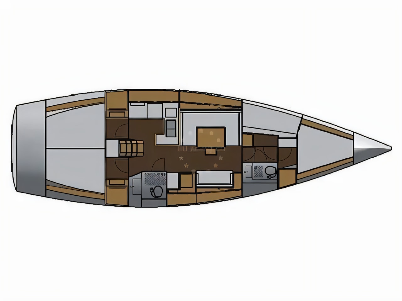 Interior of Salona 44 sail boat with 4 cabins Croatia yacht charter