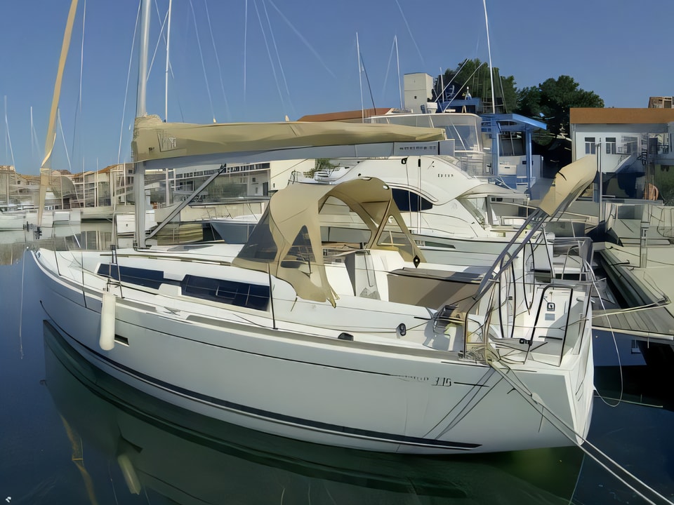 Exterior overview of Dufour 335 GL sail boat for charter from Sibenik Marina Mandalina in the Sibenik sailing area Croatia