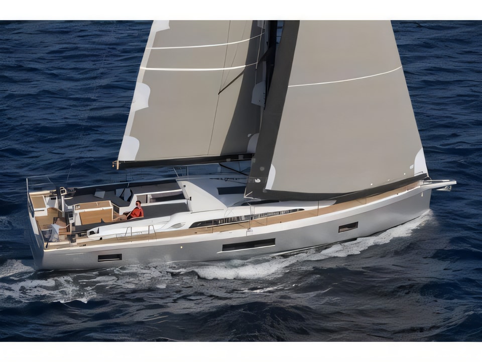Exterior overview of Oceanis 51.1 sail boat for charter from Rogoznica Marina Frapa in the Sibenik sailing area Croatia
