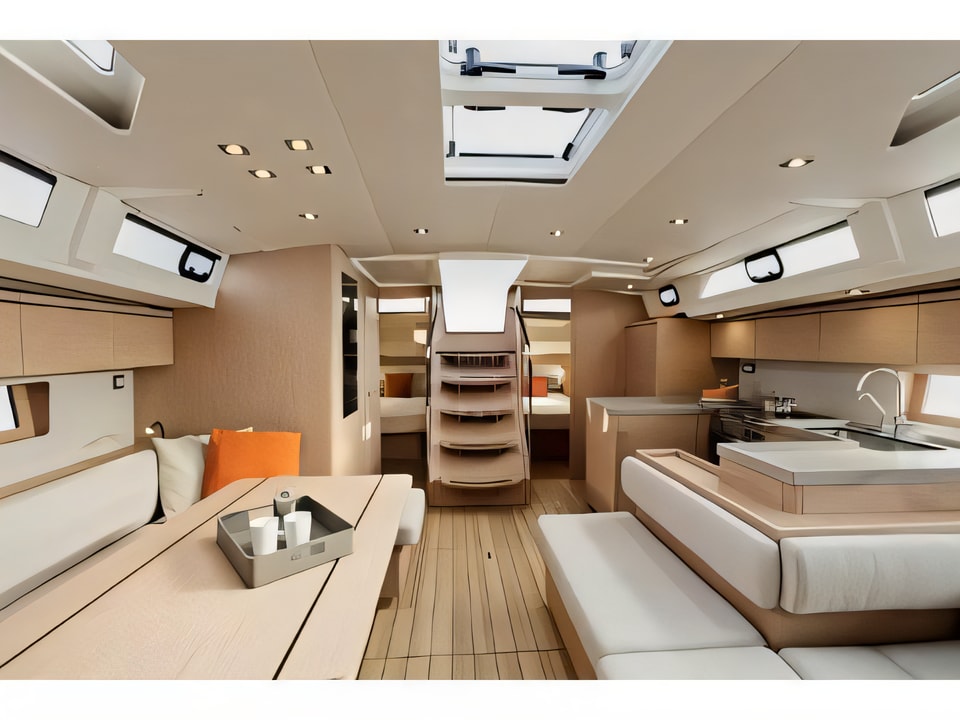 Interior of Oceanis 51.1 sail boat with 3 cabins Croatia yacht charter