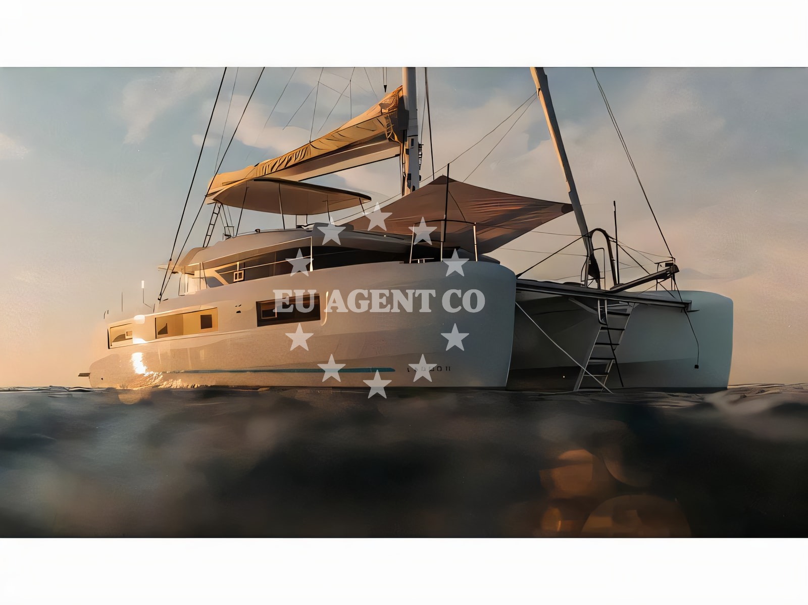 Exterior overview of Lagoon 51 Iconic catamaran for charter from Split Port in the Split sailing area Croatia