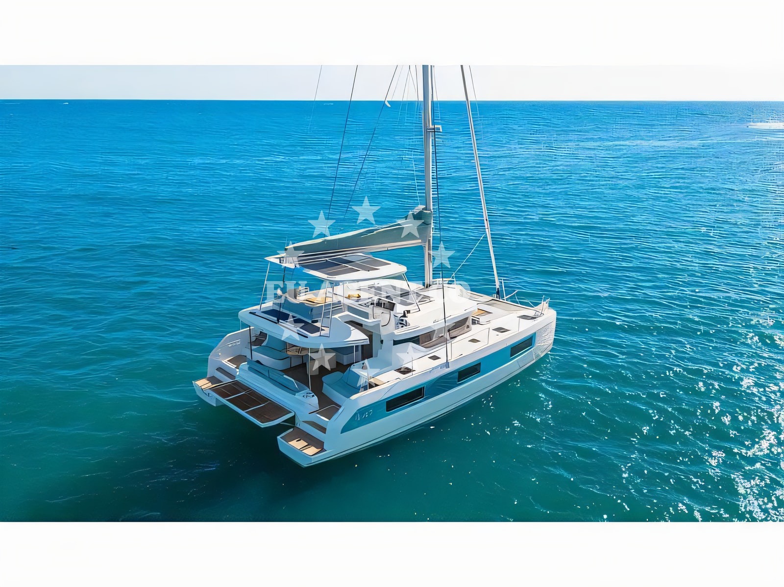 Exterior overview of Lagoon 47 catamaran for charter from Split Port in the Split sailing area Croatia