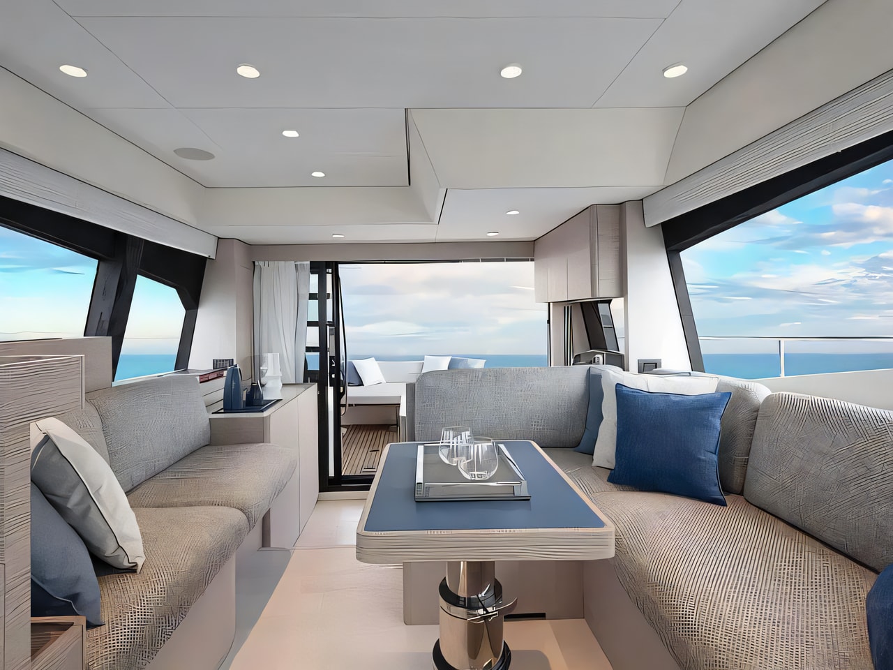 Layout of Ferretti 500 motoryacht with 4 cabins Croatia yacht charter