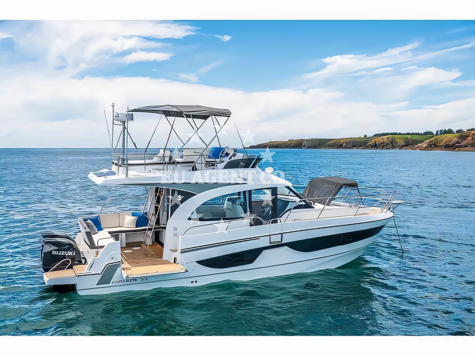 Exterior overview of Antares 11 Fly motor boat for charter from Split ACI Marina in the Split sailing area Croatia