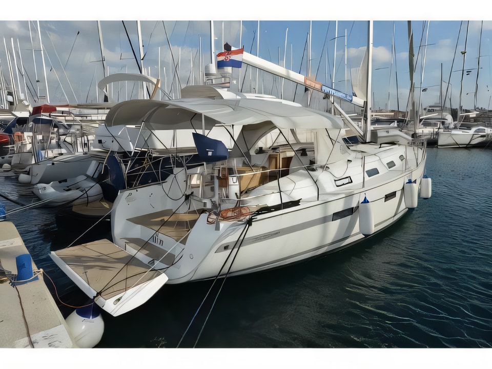 Exterior overview of Bavaria Cruiser 40 sail boat for charter from Biograd Marina Kornati in the Kornati sailing area Croatia