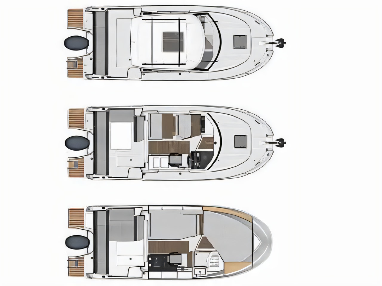 Interior of Merry Fisher 795 motor boat with 1 cabins Croatia yacht charter