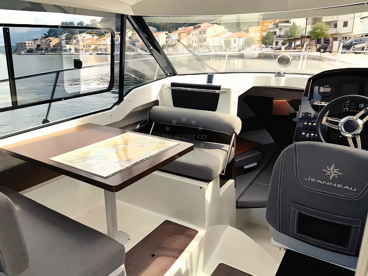 Layout of Merry Fisher 795 motor boat with 1 cabins Croatia yacht charter