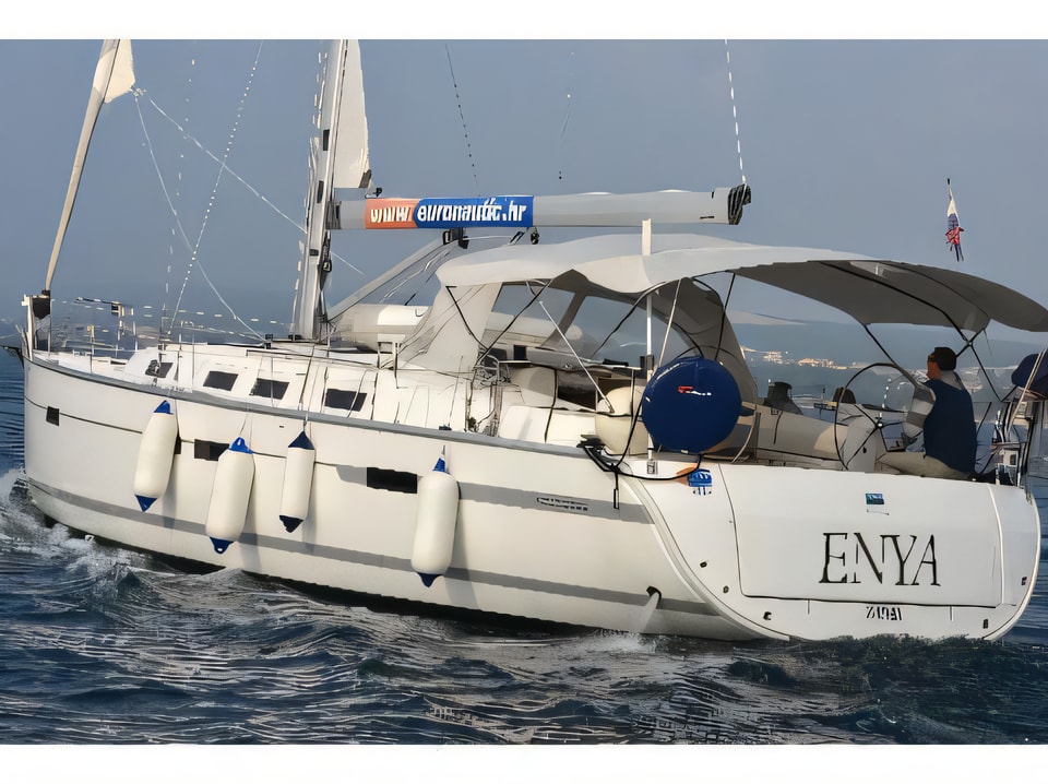 Exterior overview of Bavaria 45 Cruiser sail boat for charter from Biograd Kornati in the Zadar sailing area Croatia