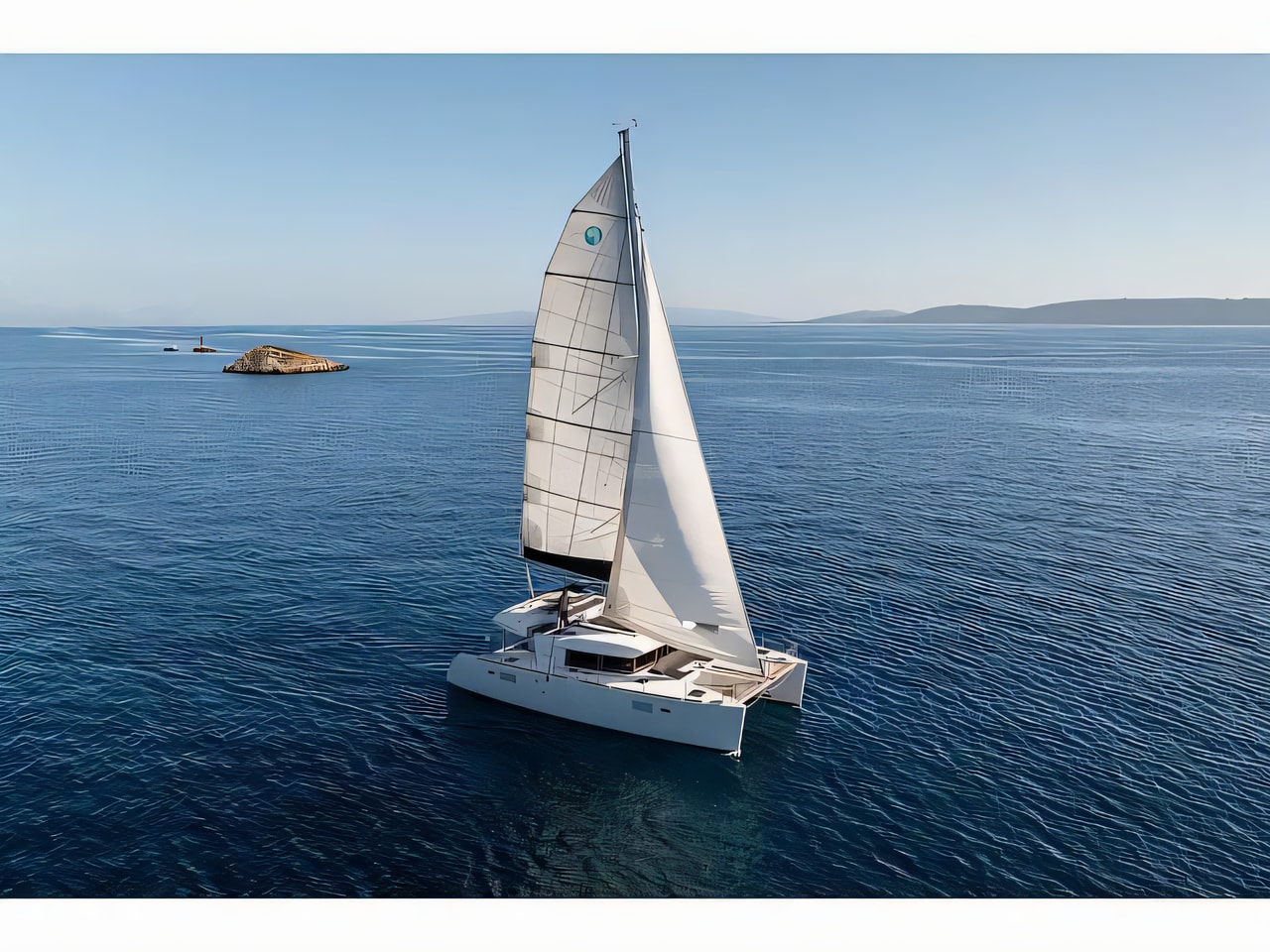 Exterior overview of Lagoon 450 Fly catamaran for charter from Sumpetar Port in the Split sailing area Croatia