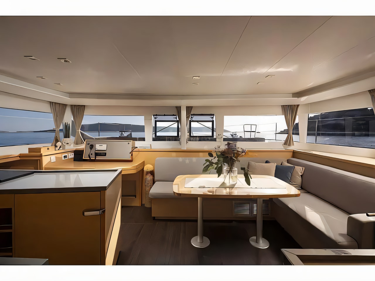 Layout of Lagoon 450 Fly catamaran with 3 cabins Croatia yacht charter
