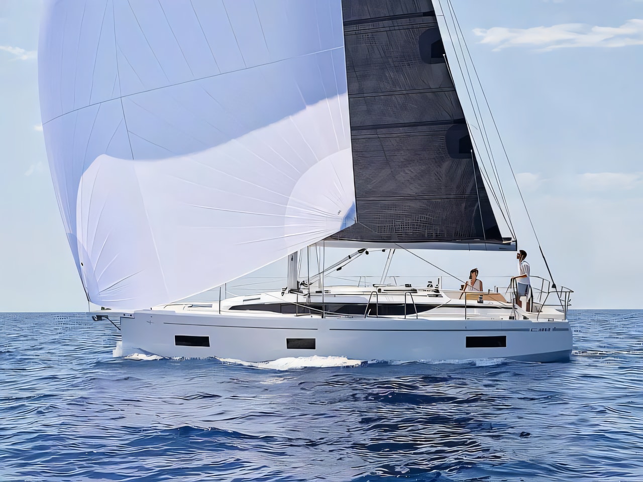 Exterior overview of Bavaria C38 sail boat for charter from Zadar Marina Zadar in the Zadar sailing area Croatia