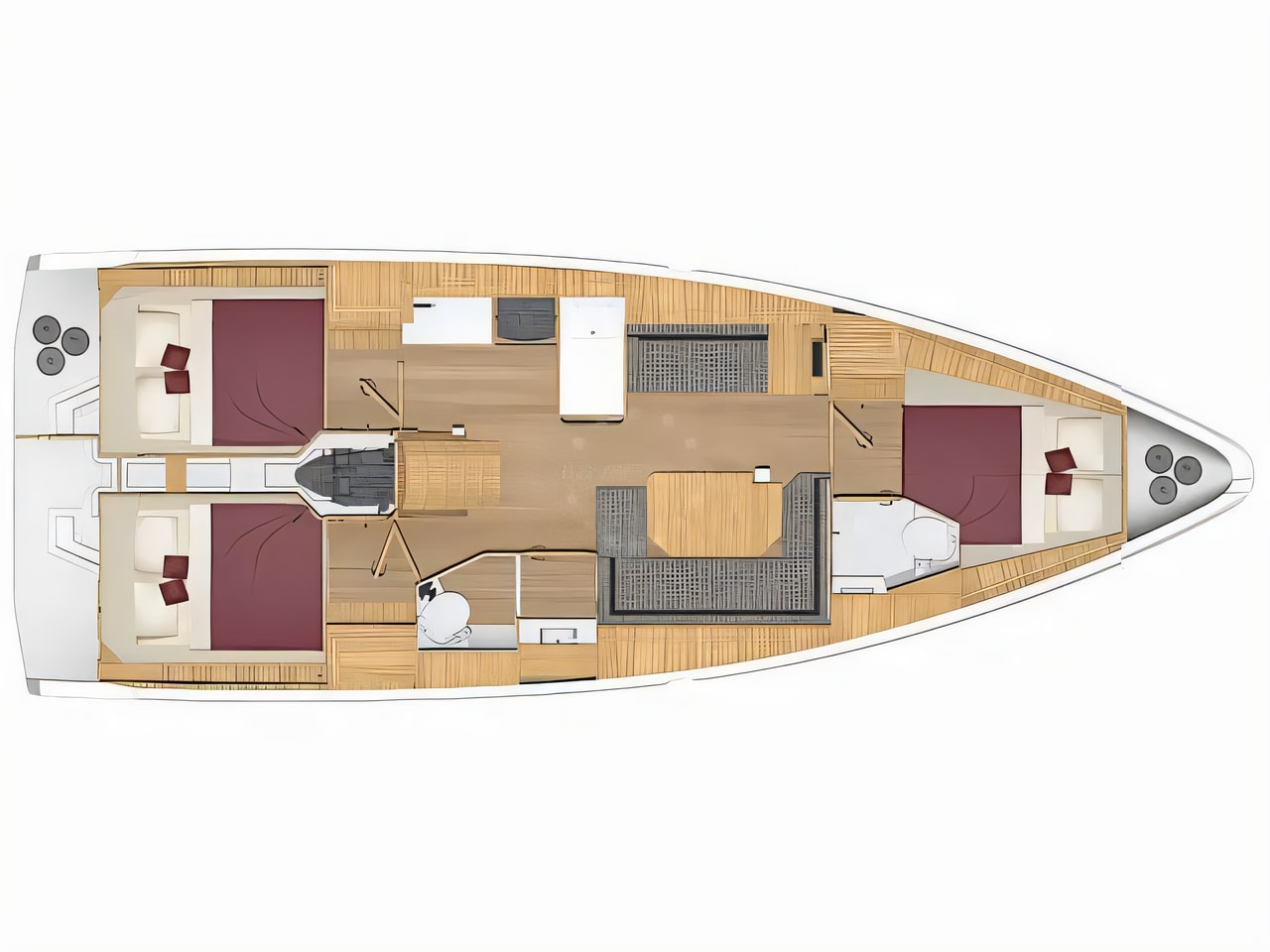 Interior of Bavaria C38 sail boat with 3 cabins Croatia yacht charter
