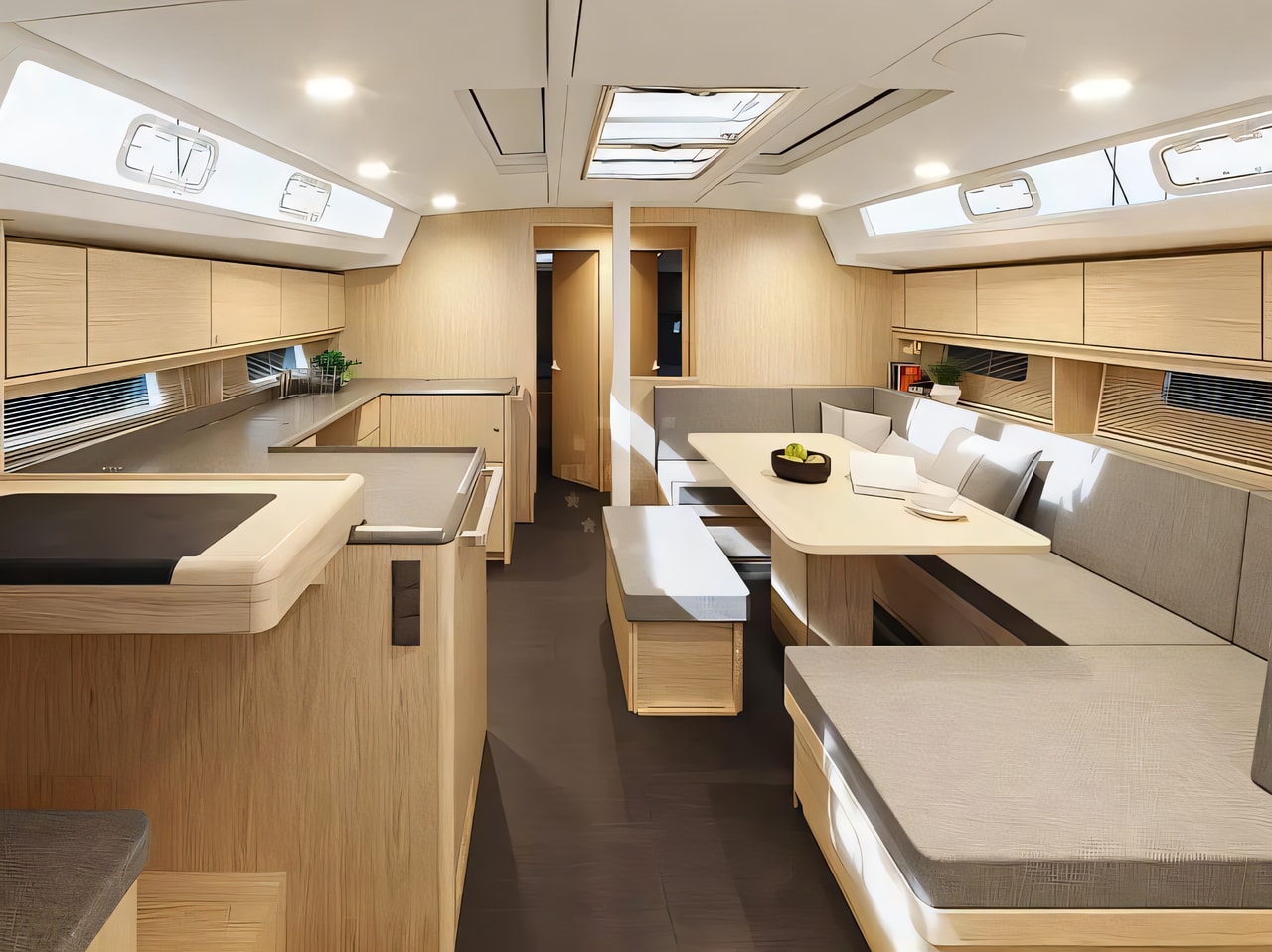 Layout of Bavaria C46 sail boat with 4 cabins Croatia yacht charter
