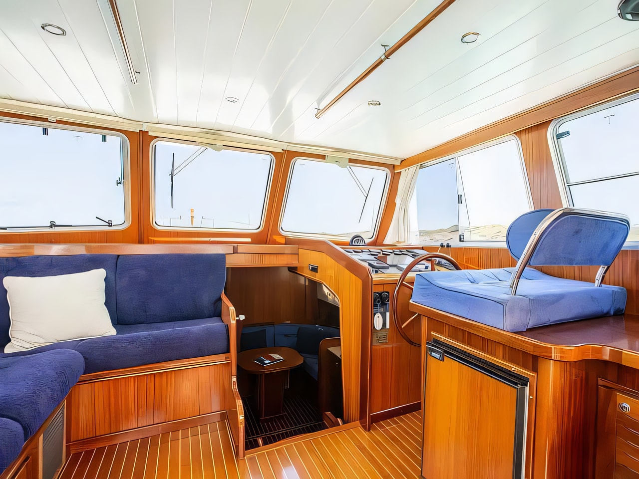Layout of Menorquin 160 motor boat with 3 cabins Croatia yacht charter