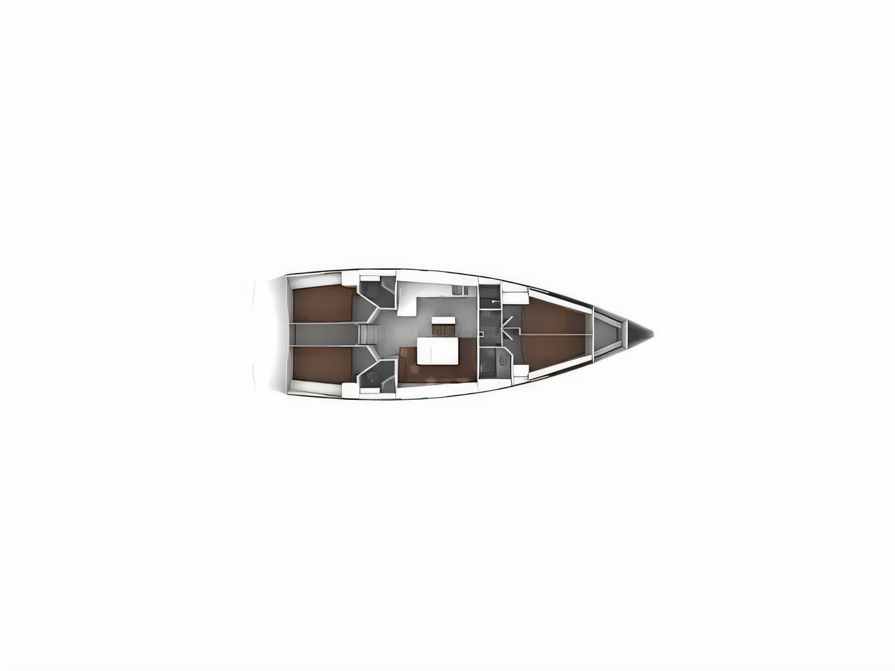 Interior of Bavaria Cruiser 46 sail boat with 4 cabins Croatia yacht charter