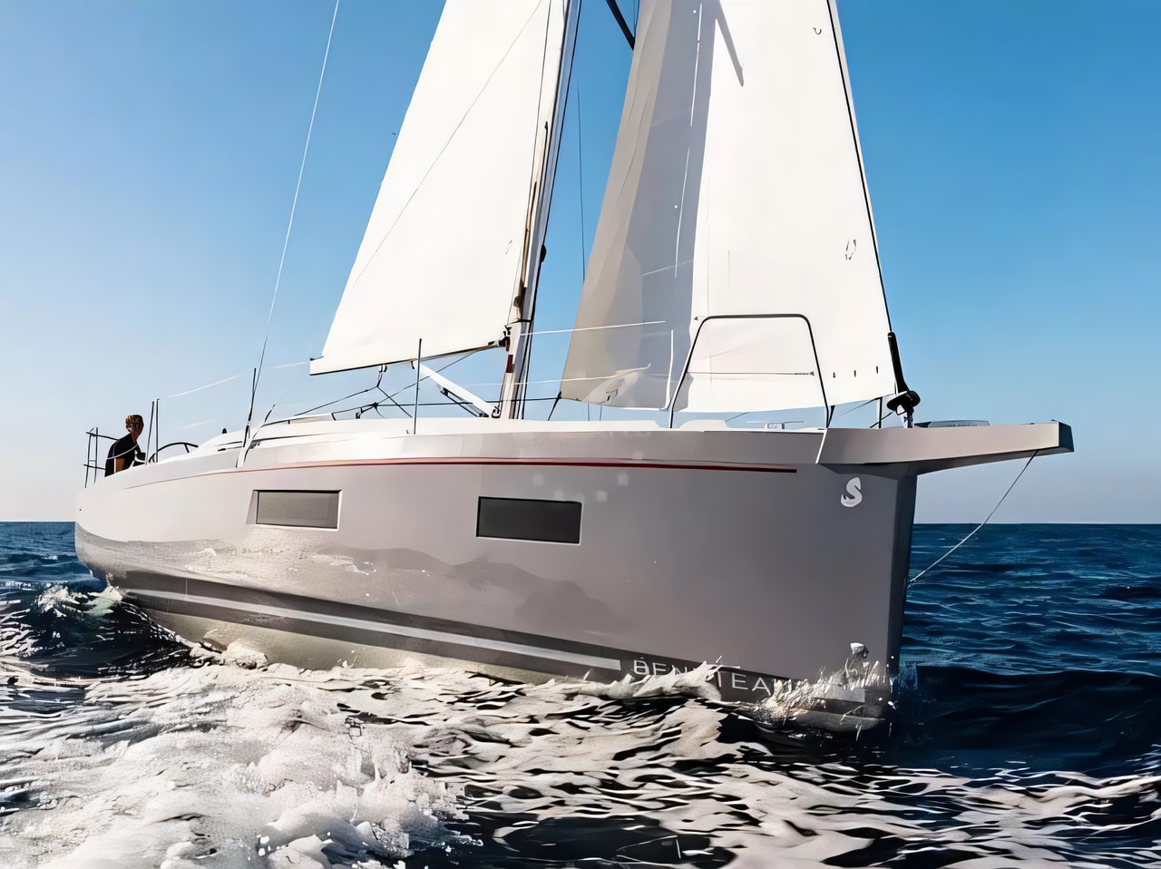 Exterior overview of Oceanis 34.1 sail boat for charter from Rogoznica Marina Frapa in the Split sailing area Croatia
