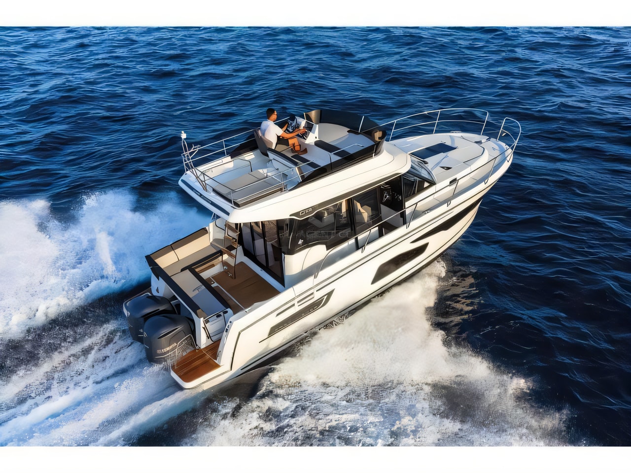 Exterior overview of Merry Fisher 1095 FLY motor boat for charter from Pirovac in the Sibenik sailing area Croatia